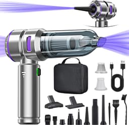 Handstofzuiger - Draagbare Bladblazer - Auto Keuken PC - 4-in-1 Multifunctioneel - 25000 Pa - Paars — thumbnail 1