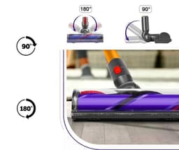 Stofzuigerborstel Met Nylonfilamenten Met Hoge Dichtheid 180° Verstelbaar - Voor Dyson V7 V8 V10 V11 V15 - Geschikt Voor Alle Vloeren Kliksysteem Zachte Borstelharen - Grijs — thumbnail 3