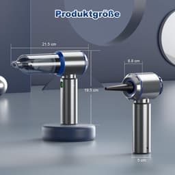 Handstofzuiger 3-in-1 - Draadloze Stofzuiger Mini - Auto en Huis Reinigen - 18000 PA Sterke Zuigkracht - 0.2 liter - Zilverblauw — thumbnail 4