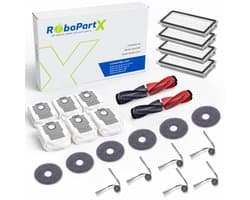 24-delige Accessoires Set Geschikt voor Roborock Saros 10R / Qrevo Curv 2 Pro / Qrevo CurvX Robotstofzuiger - Complete Onderhoudsset met Hoofdborstels, Zijborstels, Dweilpads, Stofzakken & HEPA Filters - Onderdelen