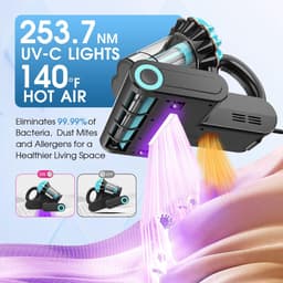 Matrasstofzuiger met UV-Licht – 18 kPa Zuigkracht, 550W, HEPA-Filter, Hete Lucht en Dubbel Stofreservoir — thumbnail 5