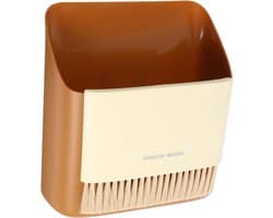 Mini bezem en stoffer - Kleine reinigingsset - Bureau schoonmaken - Compact en lichtgewicht - 17 cm breed - Oranje
