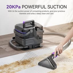 SnelShoppen - Draagbare Tapijtreinigingsmachine, 20kpa Sterke Zuigkracht, Vlekkenreiniger, Bekleding Reinigingsmachine met Handvat voor Huisdierenvlek — thumbnail 2