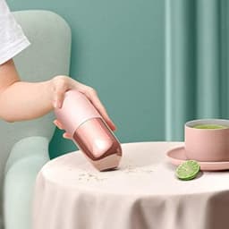 Draagbare Kruimeldief - Mini Stofzuiger - Auto Interieur Reinigen - Krachtige Zuigkracht - Compact Formaat - Roze — thumbnail 2