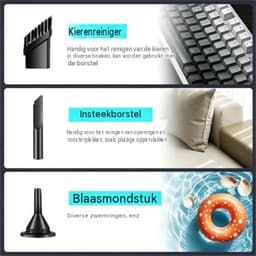 carmdering - Draadloze Handstofzuiger 8000Pa – Mini Auto Stofzuiger met USB-C Opladen – Krachtige Kruimeldief voor Auto, Huis en Kantoor – Handheld Stofzuiger — thumbnail 5