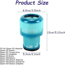 3-delige vervangende filters voor Geschikt voor Dyson V11 V15 SV14 SV17 SV22 Detect Animal Absolute Extra Pro Torque Drive Motorhead Stofzuigers, Vervangt onderdeel N° 970013-02 — thumbnail 2