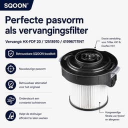 SQOON® Cilinderfilter geschikt voor Miele Triflex HX1 (uitgezonderd facelift) - Gelijk aan HX-FDF 20 / 12518910 / 41996717INT - Vervangingsfilter voor stofzuigerfiltering — thumbnail 2