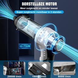 Handstofzuiger - Zilverzwart - Accu - Draadloze 4-in-1 Autostofzuiger - Voor Huis en Auto — thumbnail 4