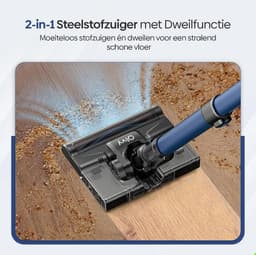 Draadloze Steelstofzuiger met Dweilfunctie - Donkerblauw - 1 Stuk - 350W Motor met HEPA Filter - Voor Tapijt en Harde Vloeren — thumbnail 2
