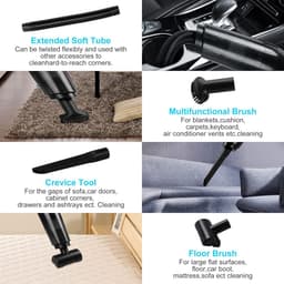 Sterke accu handstofzuiger - 15.000 Pa - draadloos - testwinnaar - 120 W - nat en droog - voor dierenhaar - auto huis - 3 x wasbaar filter — thumbnail 3