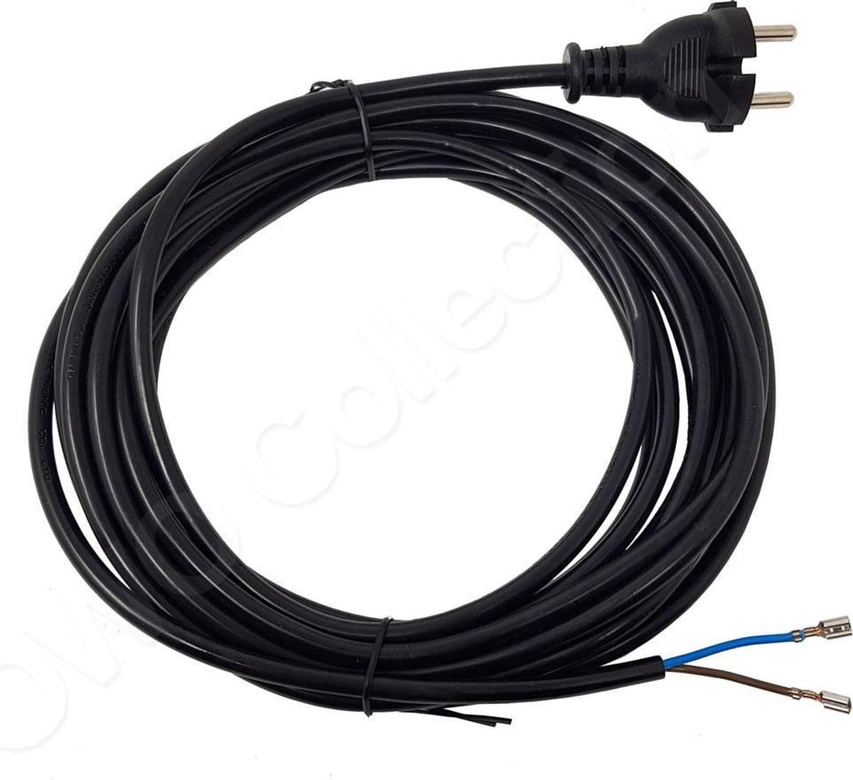 Stroomkabel kabel snoer voor stofzuiger haspel 2x0.75mm2 Universeel 6 meter met kabelschoentjes - kabelhaspels - zwart — afbeelding 1