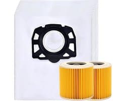 20x Stofzuigerzakken & 2 filter geschikt voor Karcher WD2 Plus, WD3 (Battery), KWD1, KWD2, KWD3, WD3.200 - WD3.800 M - stofzuigzak stofzakken