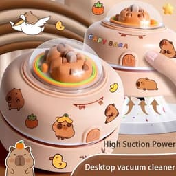 Bureau Stofzuiger - Kleine Schoonmaker - Werkplek Opruimen - Draadloos Ontwerp - 8.5 cm Hoog - Bruin — thumbnail 5