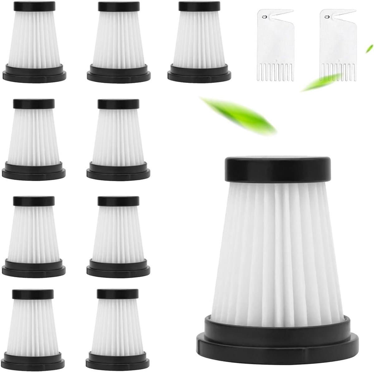 10-delige wasbare HEPA-filterset met reinigingsborstel Geschikt voor de Genius Invictus One 1.0/X7/2.0 handstofzuigers. — afbeelding 1