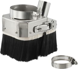 Spindel Stofhoes - Graveermachine Accessoire - Stofvrij Werken - Dubbele Deur Ontwerp - 80mm - Zilver — thumbnail 3