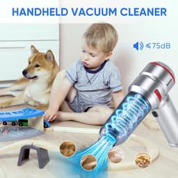 Draagbare Stofzuiger - Mini Vacuüm - Auto Interieur Reinigen - 26000PA Sterke Zuigkracht - 30 Min Werktijd - Zilver Rood — thumbnail 4