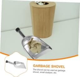 Handschep Roestvrijstaal - Stoffer en blik - Huishoudelijk schoonmaken - Ergonomisch handvat - 37 x 19 cm - Zwart — thumbnail 5