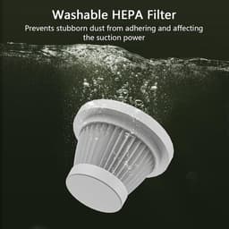 Draadloze handstofzuiger met hoge snelheid, directe start, LED-display, compact en draagbaar, met wasbaar filter, geschikt voor auto-onderdelen, toetsenborden en banken (zwart). — thumbnail 2