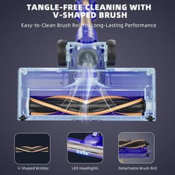 Draadloze Stofzuiger - Lichtgewicht Model - Snel Huis Schoonmaken - 180° Buigbaar - 40 Min Looptijd - Blauw — thumbnail 4