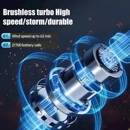 Handstofzuiger Luchtblazer - Mini Stofreiniger - Auto Interieur Reinigen - Traploze Snelheidsregeling - 500 Gram - Zwart — thumbnail 3