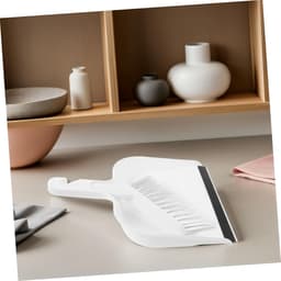 Mini Stofblik Set - Kleine Bezem - Bureau Schoonmaken - Compact Ontwerp - 2 Sets - Wit — thumbnail 3