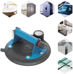 Vacuümzuignap Glaslift - Zuignap met Handvat - Zware Objecten Verplaatsen - Veiligheidsindicatie Rode Lijn - 8 inch - Blauw Zwart — thumbnail 2