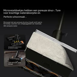 Steelstofzuiger Draadloos - Handstofzuiger Zakloos - 45 kPa Zuigkracht - 60 Min Accu - Groene Stofdetectie - 1 L - Voor Vloer En Tapijt - Zwart — thumbnail 5