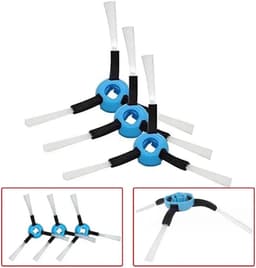 Zijborstels Robotstofzuiger - Reserveonderdelen - Schoonmaakondersteuning - Set van 3 - Standaard formaat - Zwart — thumbnail 4