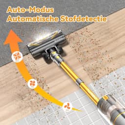 Steelstofzuiger Draadloos - Snoerloze Stofzuiger - Huis Reinigen - Automatische Zuigkracht - 75 Min Werktijd - Goud — thumbnail 2