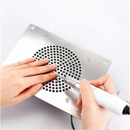 Nagelstofzuiger - Stofafscheider Manicure - Nagelstudio Organisatie - Metalen Behuizing - 20x15x5cm - Wit — thumbnail 4