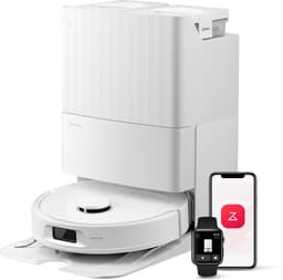 Roborock QV 35S Robotstofzuiger–10000 Pa zuigkracht– Dubbele anti-klitborstels– Slimme obstakelvermijding–Dubbele opklapbare– Draaiende dweilen– Automatisch dweilen–Zelfdrogend– Wit–Qrevo plus Upgrade — thumbnail 1
