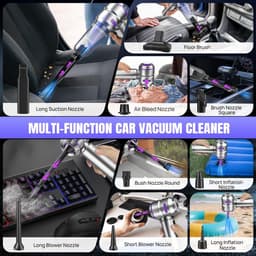 casalora - Auto Stofzuiger - Zuigen & Blazen - Oplaadbaar - Handstofzuiger - Stofzuiger Auto - Handstofzuiger - Voor Thuis & Auto - Zilverpaars — thumbnail 2