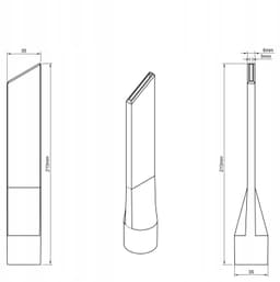 Smalle Spleetmondstuk Stofzuiger 35mm 21cm - Voor Moeilijk Bereikbare Plekken — thumbnail 2