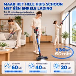 Steelstofzuiger MAGICFOX V10 Draadloos-550W 60KPa Zuigkracht-60 Min Gebruiksduur-180° Flexibele Buis-Anti-Klitfunctie-Zelfstaand — thumbnail 5