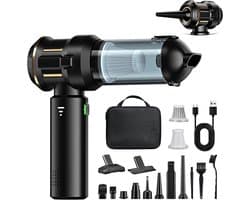 Draadloze Handstofzuiger - Mini Stofzuiger - Auto en Thuis - 4-in-1 Blaas Zuig - 25.000 Pa - Zwart