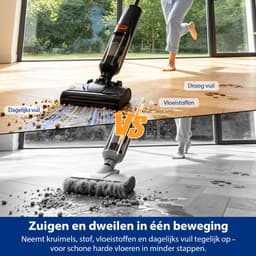 Grenintol Vloerreiniger 3-in-1 – Nat- en Droog Stofzuiger – Met Dweilfunctie – 15kPa – 180° Platliggend – Zelfreiniging met Geëlektrolyseerd Water – Automatische Droging – Dubbelzijdige Randreiniging – 35 Min Accuduur – Oranje — thumbnail 4
