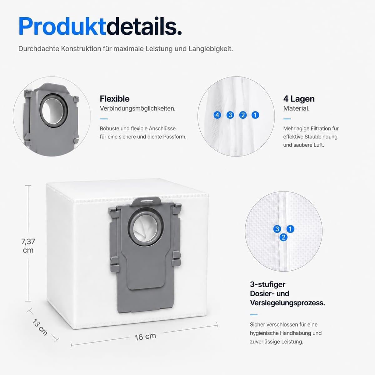 14 stuks stofzakken voor Roborock Q7 L5+/Q10 S5+/S7 Max Ultra/Q5 Pro+/Q8 Max+/S8+/S8 Pro Ultra/S7 MaxV Ultra/S7 Pro Ultra/Q7+/Q7 Max+/T8/Q5+/G10S PRO/Q7 Max+ stofzuiger afzuigstation — afbeelding 1