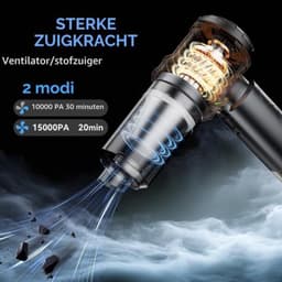 5-in-1 Draadloze Handstofzuiger en Blazer | 15000PA Zuigkracht | Stofblazer & Vacuum Sealer | 69dB Stil | Type-C | HEPA Filter | Noodhamer voor Auto en Huis — thumbnail 4