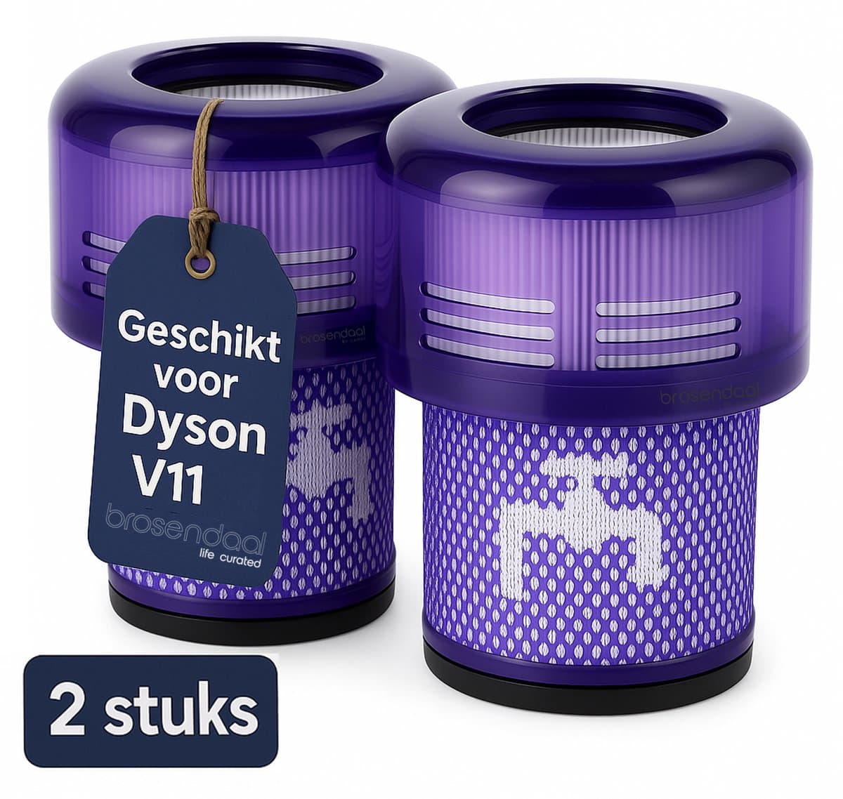 Brosendaal Filter geschikt voor Dyson V11 - Voor alle V11 modellen - SV14 | SV15 | SV17 | SV28 - Wasbaar en Herbruikbaar - 2 stuks — afbeelding 1