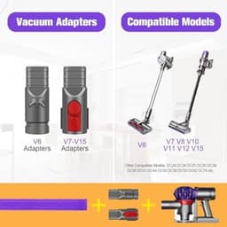PromoHome Universeel Flexibel Spleetmondstuk Geschikt voor Dyson V15 V12 V11 V10 V8 V7 V6 - Lange 81 cm Flexibele Zuigmond voor Meubels, Auto's en Nauwe Ruimtes - Inclusief 2 Adapters — thumbnail 5