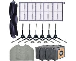 Geschikt voor Vervangende onderdelen voor robotstofzuigers voor Eufy X8 Pro, accessoires voor robotstofzuigers omvatten 1 rolborstel, 5 HEPA-filters, 6 zijborstels, 3 dweilen, 3 stofzakken