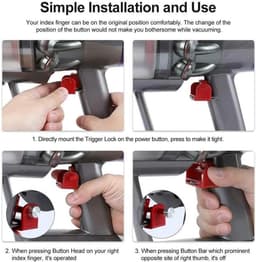 Geschikt voor 2-pack trigger lock power button schakelaar - geschikt voor Dyson stofzuiger accessoires V7V8 schakelaarvergrendeling V10/V11/V12/V15 rode en grijze schakelaarknop — thumbnail 4