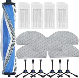 onderhoudsset robotstofzuiger - 16 stuks - Geschikt voor ECOVACS DEEBOT N20 - N20 PLUS - N20 PRO PLUS - Vervangingsset - met Wasbare Natte Dweilpads, rolborstel, Zijborstels, hepa filter — thumbnail 1