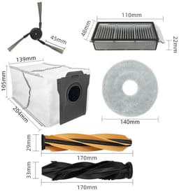 Geschikt voor Dreame X50 X40 Veegrobot Accessoires Vervangingsset Hoofdborstel Filter Zijborstel Accessoireset -20 stuks — thumbnail 3