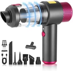 10-delige set oplaadbare handstofzuiger, krachtige draagbare mini stofzuiger 4-in-1 functie, lichtgewicht auto stofzuiger met meerdere accessoires voor huis, kantoor en auto — thumbnail 1