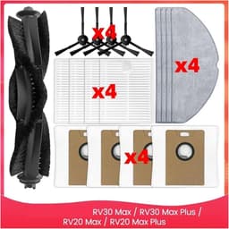 17-delige accessoireset voor Tapo RV30 Max Plus/ RV30 Max/ RV20 Max Plus/RV20 Max stofzuiger: 1 hoofdborstel, 4 filters, 4 dweilpads, 4 stofzakken, 4 zijborstels, vervangingsonderdeel voor Tapo RV30 Max Plus — thumbnail 4