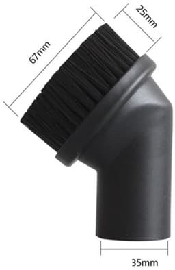 2 stuks - Plumeau opzetborstel stofzuiger - Stofzuiger Plumeau - Geschikt voor Miele en 35mm buizen - Voor Meubels, Plinten, Gordijnen - niet draaibaar - zwart — thumbnail 2