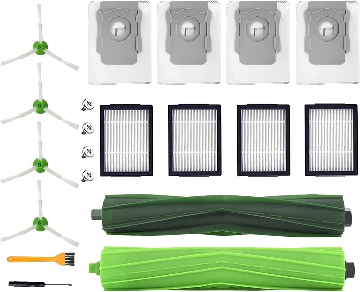 Complete set met vervangende onderdelen voor Roomba i7/i7+/i3+/i4+/i6+/i8+/j7+, 20-delig met borstels, HEPA-filters en stofzakken voor optimale reiniging — afbeelding 1