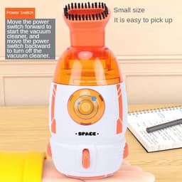 Mini Stofzuiger - Desktop Reiniger - Bureau Schoonmaken - USB Oplaadbaar - 55 Ml Capaciteit - Oranje — thumbnail 4