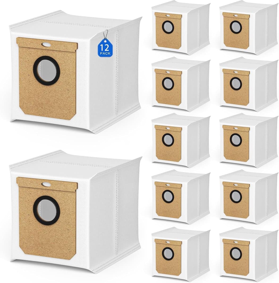 12 stuks stofzuigerzakken voor Eufy L50 SES L60 SES - voor Conga Home 10000, 8090 Ultra, 9090 AI - voor Haier H9 + - vervangende zak robotstofzuiger — afbeelding 1